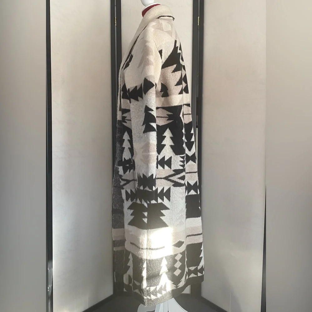 ASOS Black and Cream Aztec Long Cardigan
